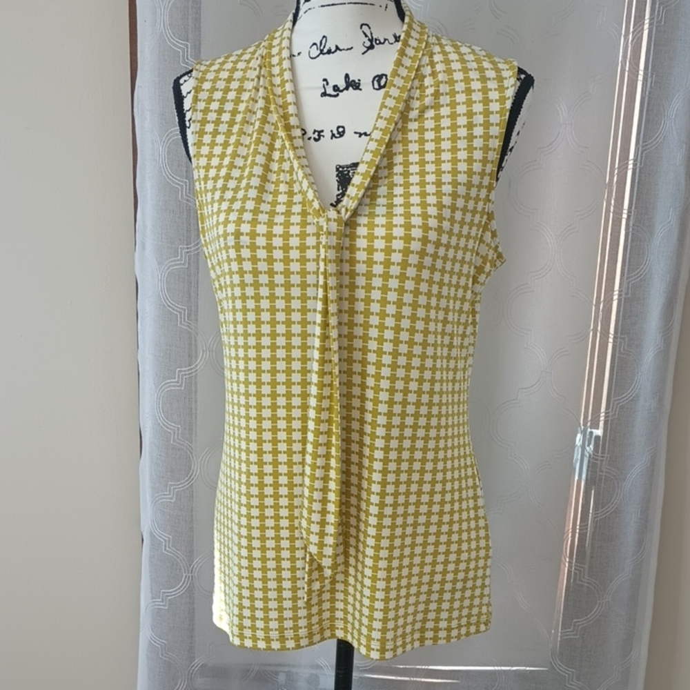Banana Republic Green Checkered Blouse